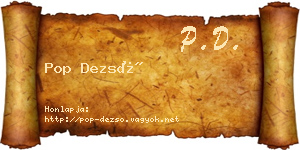 Pop Dezső névjegykártya