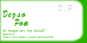 dezso pop business card